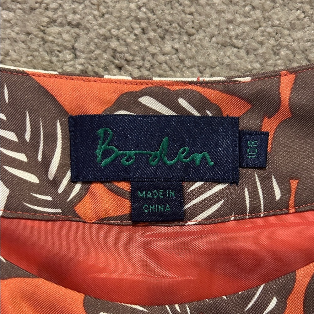 Boden Orange and Brown Floral Dress - Picture 2 of 3